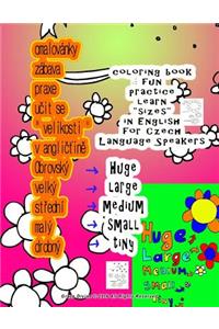 Coloring Book Fun Practice Learn "sizes" in English for Czech Language Speakers Huge Large Medium Small Tiny