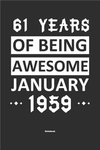 61 Years Of Being Awesome January 1959 Notebook