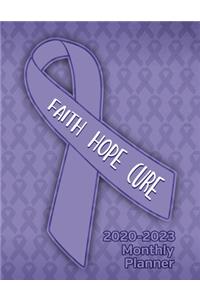 Esophageal Cancer Awareness Ribbon Faith Hope Cure: 2020-2023 Four Year Monthly Planner Calendar, Notebook and More!