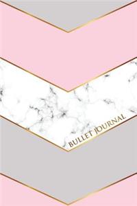Bullet Journal: Marble + Gold Bullet Journal - 120-Page 1/4 Inch Dot Grid Notebook - 6 X 9 Marble & Gold Perfect Bound Softcover