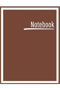 Notebook: College Ruled, Lined, Notebook for School, Work, 1 Subject, Brown, Soft Cover