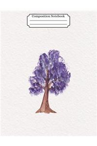 Composition Notebook Watercolor Tree Design Vol 16