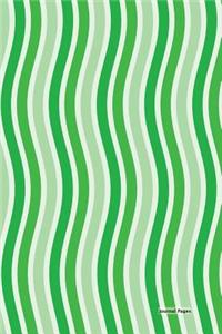 Journal Pages - Green Curvy Stripes(Unruled)