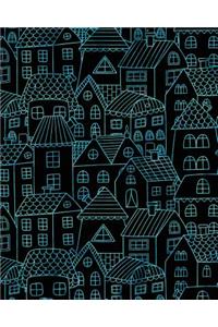 Bullet Journal Notebook Cute Houses Pattern 6