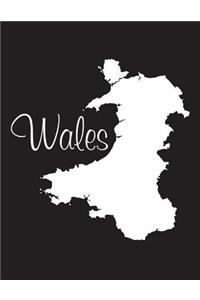 Wales - Black 101 - Lined Notebook with Margins - 8.5X11