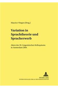 Variation in Sprachtheorie Und Spracherwerb