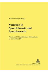 Variation in Sprachtheorie Und Spracherwerb