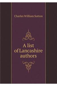 A List of Lancashire Authors