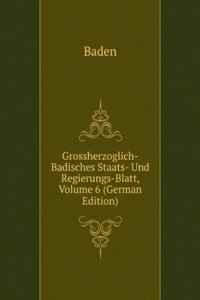 Grossherzoglich-Badisches Staats- Und Regierungs-Blatt, Volume 6 (German Edition)