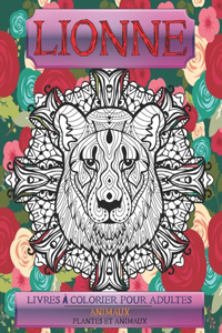 Livres à colorier pour adultes - Plantes et animaux - Animaux - Lionne