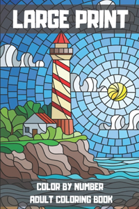 Large Print Color By Number Adult Coloring Book
