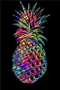 The Colorful Neon Pineapple Journal: 150 Page Lined Notebook/Diary