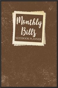 Monthly Bill Notebook Planner