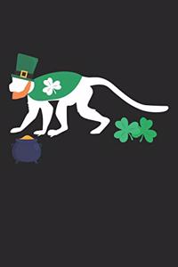 St. Patrick's Day Notebook - St. Patrick's Day Gift for Animal Lover - St. Patrick's Day Monkey Journal - Monkey Diary