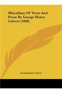 Miscellany of Verse and Prose by George Henry Calvert (1840)