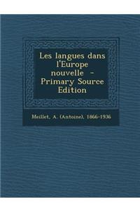 Les Langues Dans L'Europe Nouvelle