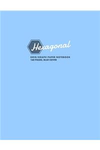 Hexagonal Grid/Graph Paper Notebook, 160 Pages, Blue Cover