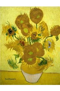 Sunflowers, Vincent Van Gogh Diary / Notebook / Journal 8.5 X 11 Inch, 120 Lined Pages