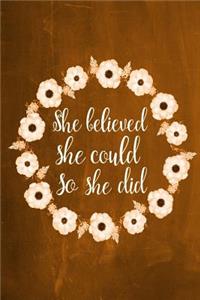 Chalkboard Journal - She Believed She Could So She Did (Orange)