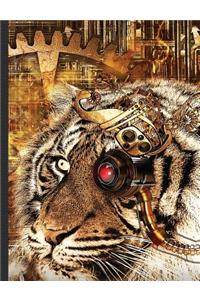 Steampunk Tiger Composition Notebook, College Ruled