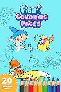 Fish Coloring Pages - 8.5x11