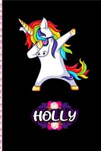 Holly - Dabbing Unicorn personalized named Notebook