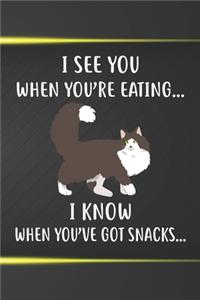 I See You When You're Eating I Know When You've Got Snacks Notebook Journal