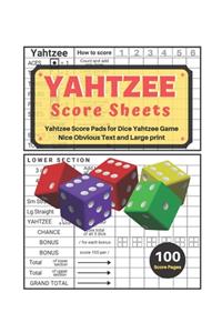 Yahtzee Score Sheets