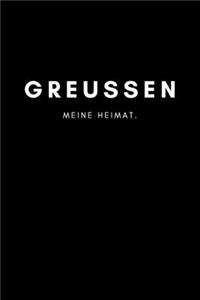 Greußen: Notizbuch, Notizblook - DIN A5, 120 Seiten - Liniert, Linien, Lined - Deine Stadt, Dorf, Region und Heimat - Notizheft, Notizen, Block, Planer