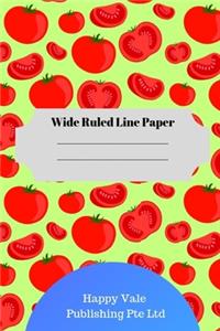 Cute Tomato Theme Wide Ruled Line Paper