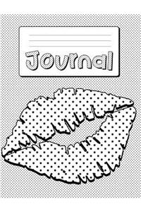 Lips Composition Notebook Journal Pop Culture Polka Dots 1980's