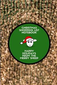 Christmas Shopping List Notebook Happy Holidays from the Merry Sheep