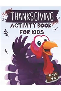 Happy Thanksgiving Day Activity Book for Kids