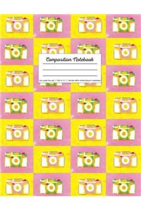 Composition Notebook: Pink and Yellow Retro 90s Spraypaint Cameras (Composition Notebooks)