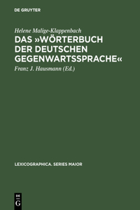 Das »Wörterbuch Der Deutschen Gegenwartssprache«