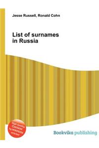 List of Surnames in Russia