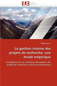 gestion interne des projets de recherche