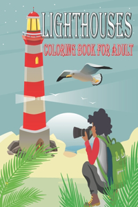 Lighthouses coloring book for adult