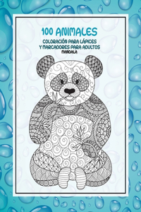 Coloración para lápices y marcadores para adultos - Mandala - 100 animales