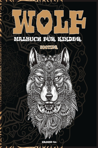 Malbuch für Kinder - Grosse A4 - Zootier - Wolf
