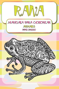 Mandala para colorear - Papel grueso - Animales - Rana