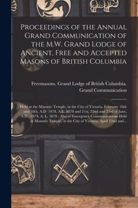 Proceedings of the Annual Grand Communication of the M.W. Grand Lodge of Ancient, Free and Accepted Masons of British Columbia [microform]