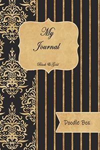 My Journal Black & Gold Doodle Box