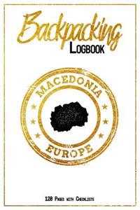 Backpacking Logbook Macedonia Europe 120 Pages with Checklists