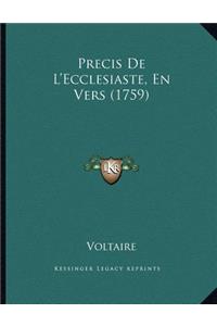 Precis De L'Ecclesiaste, En Vers (1759)