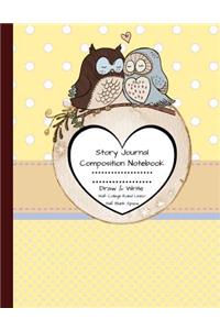 Story Journal Composition Notebook Draw & Write Half College Ruled Lines Half Blank Space: Combined Note and Sketch Workbook Top & Bottom