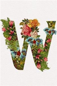 Floral Initials Dot Grid Journal - W