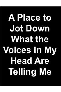 A Place to Jot Down What the Voices in My Head Are Telling Me Lined Notebook