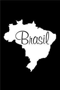 Brasil - Black Lined Notebook with Margins (Brazil)