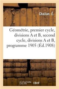 Géométrie À l'Usage Des Élèves de l'Enseignement Secondaire, Premier Cycle, Divisions a Et B